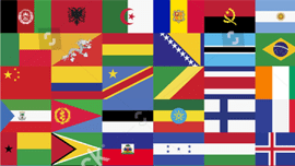 Die Flaggen aller Länder der Welt, für die Logos im Bereich Übersetzung und Transkreation tätig ist